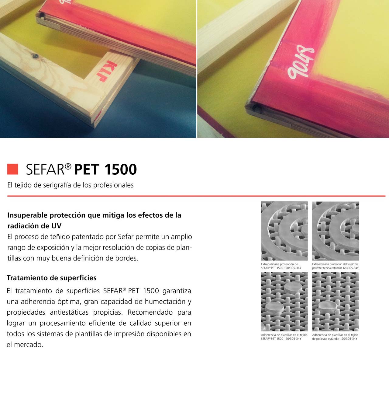 Pantallas enteladas para serigrafia