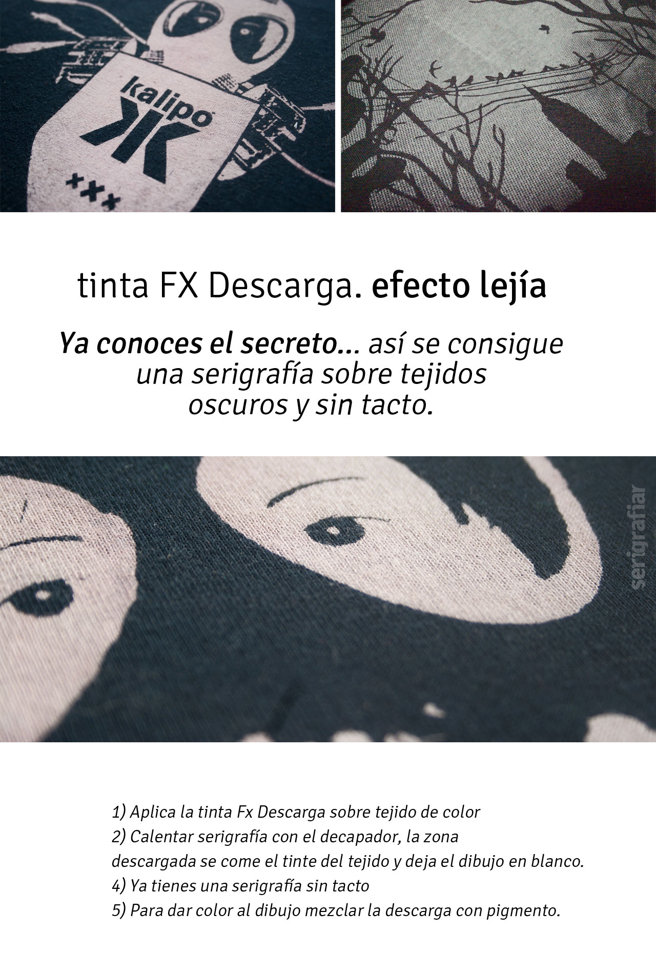Tinta para serigrafía efecto descarga